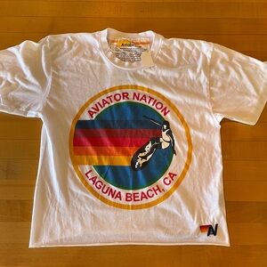 Aviator Nation Signature Laguna Beach Boyfriend Tee - White - small